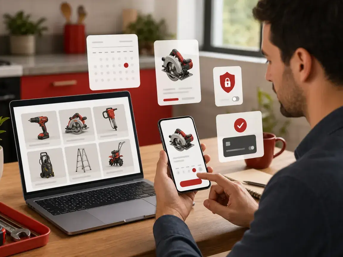 Booking local tool rentals through a simple online platform